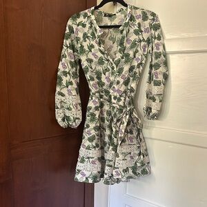 Maje Green and Purple Floral Dress